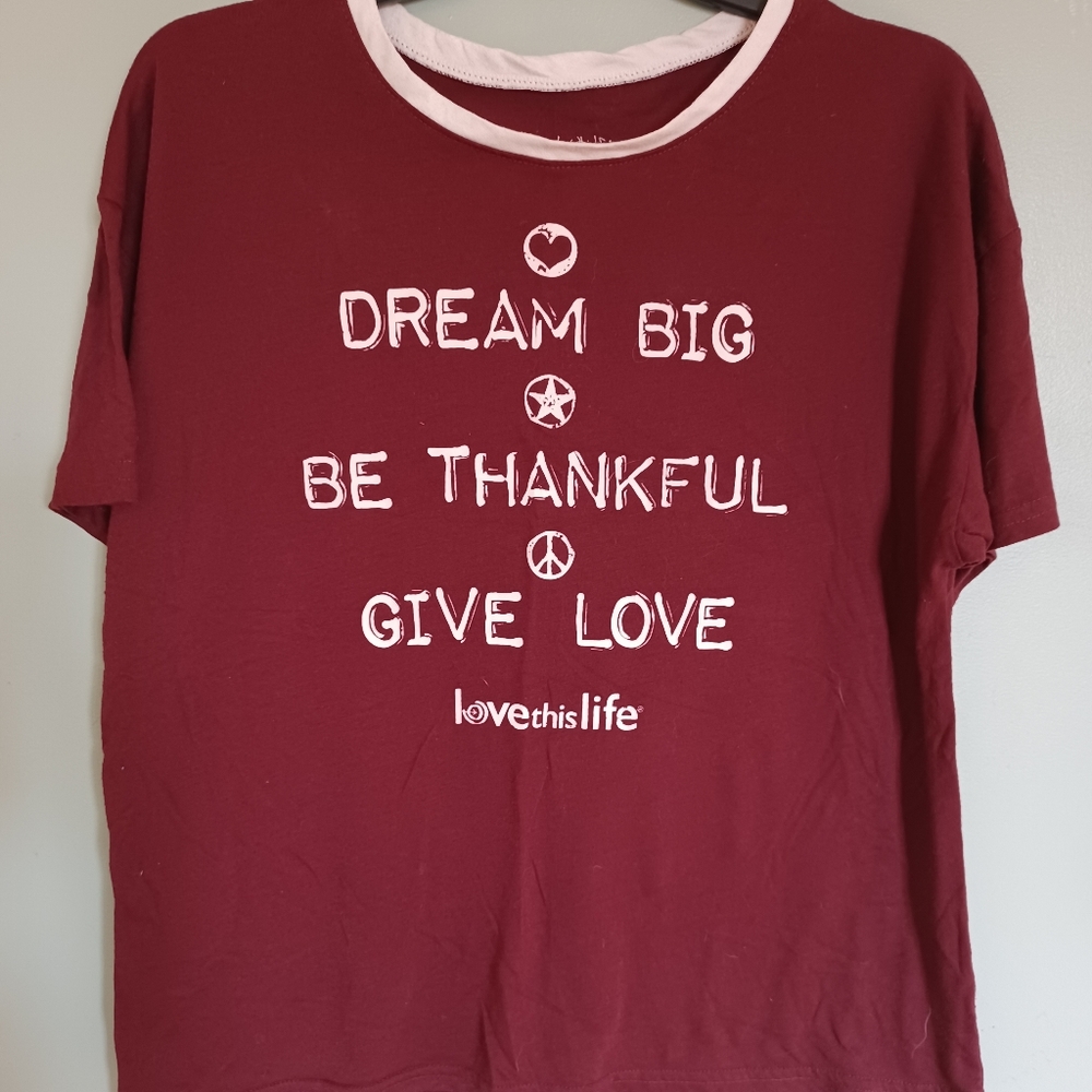 Love This Life Girls Maroon T-Shirt